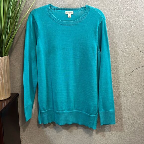 RB20 maison Jules turquoise, long sleeve sweater, tunic size medium - Picture 1 of 9